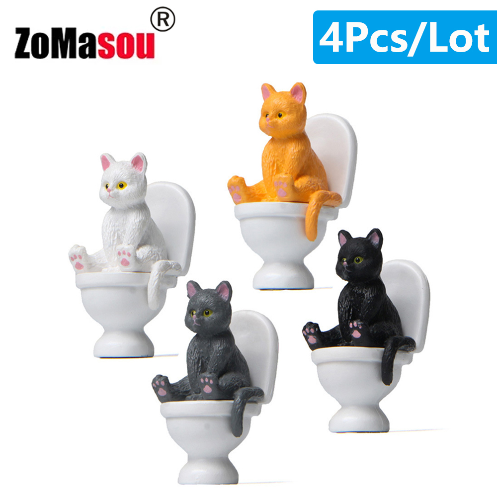 Home Decor Korea - Gatto seduto sulle figurine Toilet Cat
