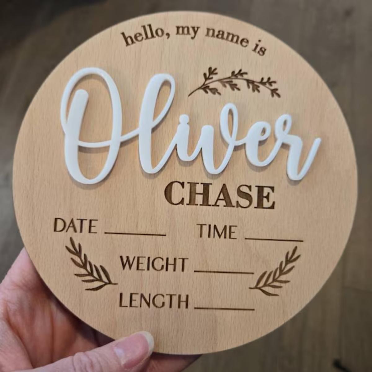 Home Christmas Decor - 1 Pezzo Targa Personalizzata in Legno