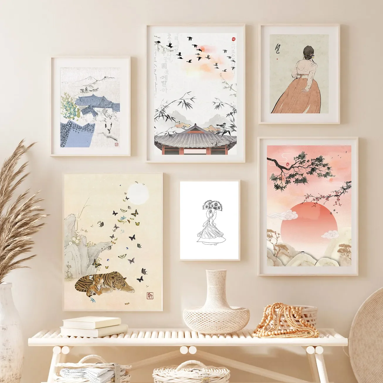 Home Decor Korea - Poster su tela HD con Hanbok