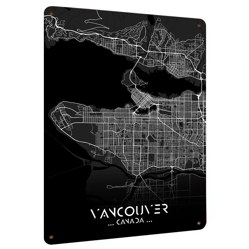 Home Decor Vancouver - Vancouver Canada Mappa della città Arte