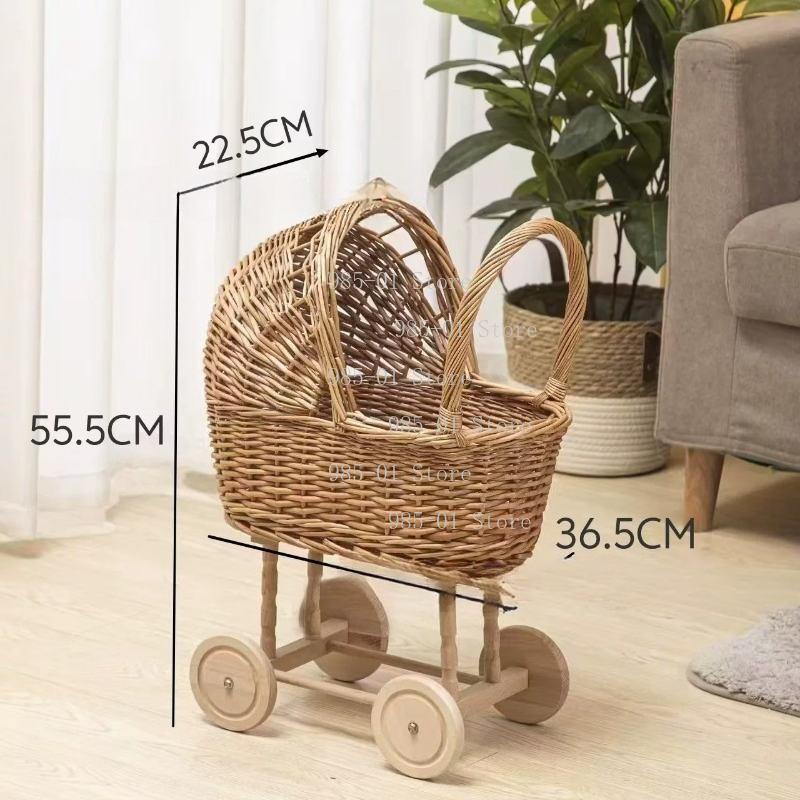 Rattan Plant Basket - Cesto Portaoggetti Multifunzionale in Vimini Intrecciato