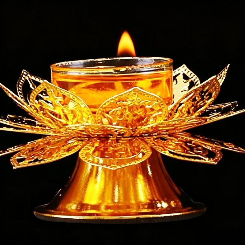 Home Decor Gold - Portacandele per Tea Light con Design