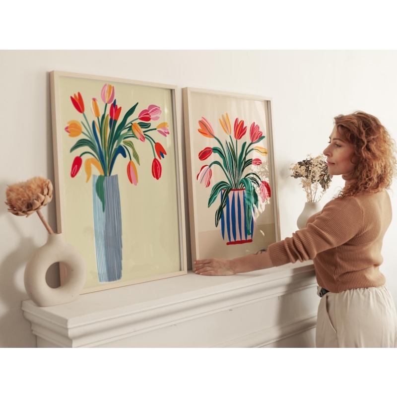 2 pezzi di decorazioni murali  - Home Decor Vase With Flowers recensione e prezzo
